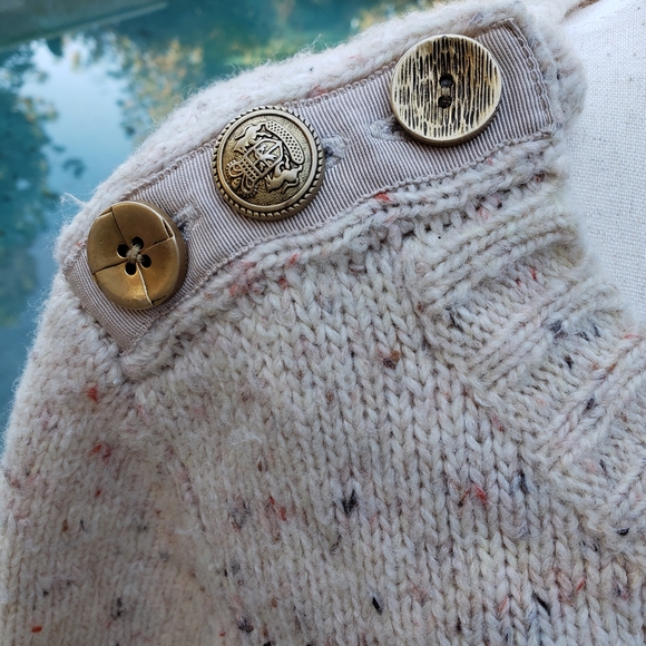 Charlie and Robin Oatmeal Wool Acrylic Nylon Crew Neck Sweater size large - Picture 2 of 4